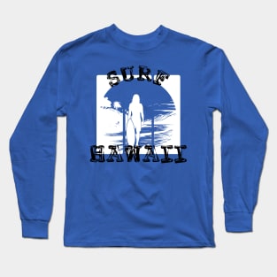 Surf Hawaii (Black & White) Long Sleeve T-Shirt